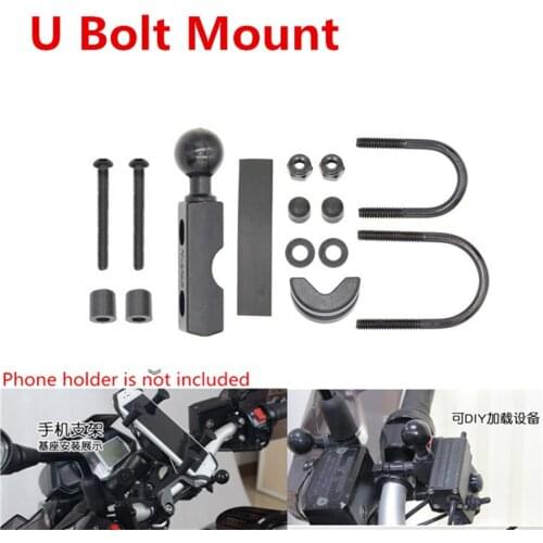 Motorcycle Handlebar Control Base Combo U Bolt Mount w/1"Ball for GPS Phone