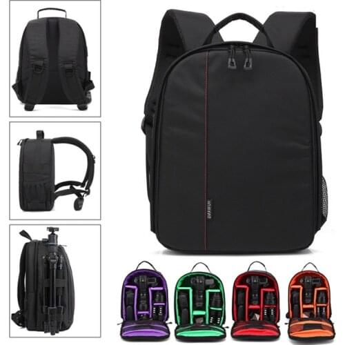 GTF DSLR Camera Bag Shoulder Backpacks Waterproof 12" Laptop Case Removable Interior Dividers Rain Cover Outdoor Photograpy Bag