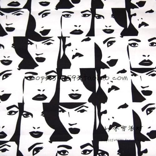 Wide 130cm Cartoon Beauty Face Fabric 100% Cotton Fabric Satin Quilting Home Cloth Textile Patchwork DIY Sewing Baby Clothing