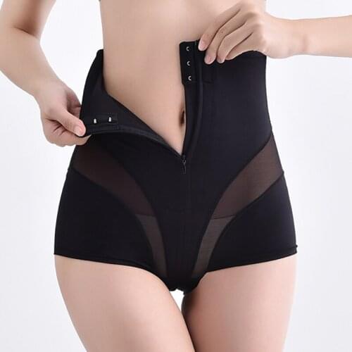 High Waist Breasted Zipper Tummy Panties Postpartum Corset Large Size Tummy Tuck Buttocks Beauty Body Shaping Pants Women