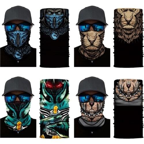 Windproof Sun Proof Riding Mask Greek Cartoon Characters Seamless Neck Dog Head Magic Scarf