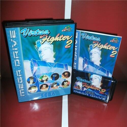Virtua Fighter 2 EU Cover with box and manual For Sega Megadrive Genesis Video Game Console 16 bit card