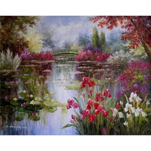 YUMEART DIY 5D Diamond Embroidery Claude Monet Diy Diamond Painting Cross Stitch Resin Full Square Diamond Mosaic Wall Decor
