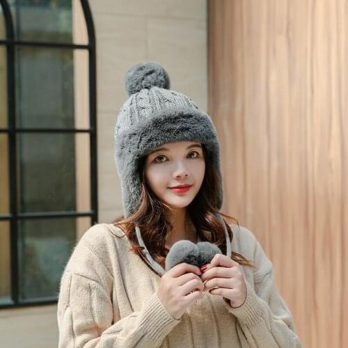 Winter Warm Pompom Hats Caps Fashion Cute Keep Ear Warm Winter Accessories For Women