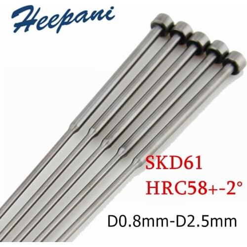 10pcs SKD61 Nitrided step shoulder stepped ejector pin 0.8mm / 1.6mm / 2.5mm punch / lock pin injection molding needle