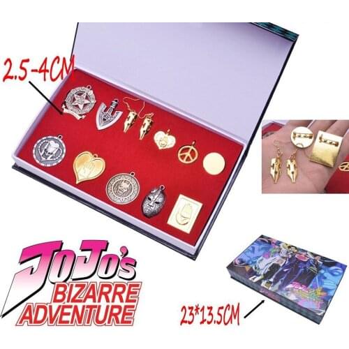 12 pcs/box Anime JOJOS BIZARRE ADVENTURE Keychain Mask Metal KILLER QUEEN Keyring Holder Higashikata Josuke llaveros Cosplay Set