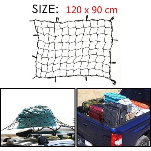 120x90cm Auto Parts Roof Luggage Net Elastic Strap Hook Off-road Vehicle Net Outdoor SUV Fixed Car Trunk Net For Luggage Storage