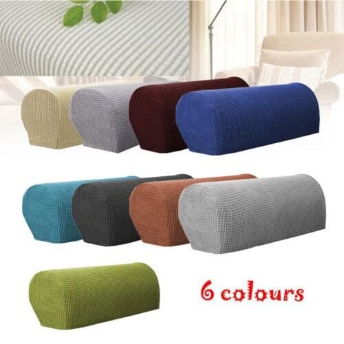 2Pcs Armrest Covers Stretch Set Chair Sofa Arm Protectors Couch Cover Removable