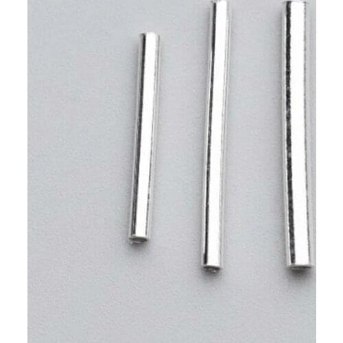 5pcs/lot 100% 925 Sterling Silver Long Tube Beads DIY Jewelry Making Findings 15mm 20mm Handmade Decoration Spacer Charm Beads