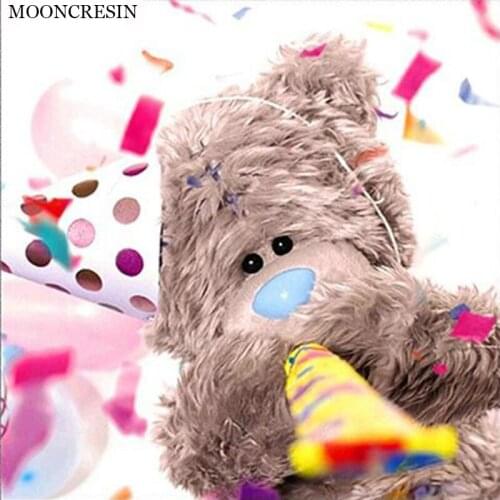 5D Diamond Painting Full Square Cartoon Teddy Bear Diy Diamond Embroidery Cross Stitch Mosaic Birthday Party Decorations Kids