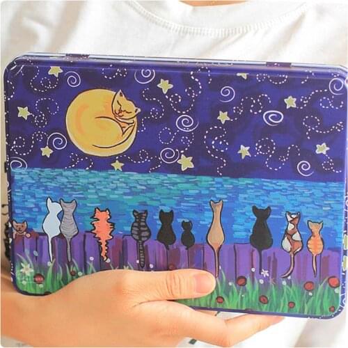 A5 Rectangle Blank Metal Box Multifunction Storage Organizer Large Capacity Cartoon Cosmetic Tin Box Organizador De Maquillaje