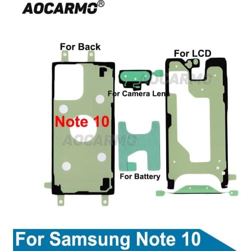 Aocarmo For Samsung Galaxy Note 10 Full Set Adhesive LCD Screen Tape Back Battery Cover Frame Camera Lens Waterproof Sticker