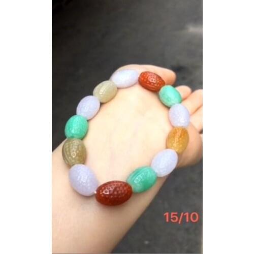 Natural Myanmar jade colorful jade beads bracelet jade beads bangle real jade jewelry bracelets jadeite jade for men gift women