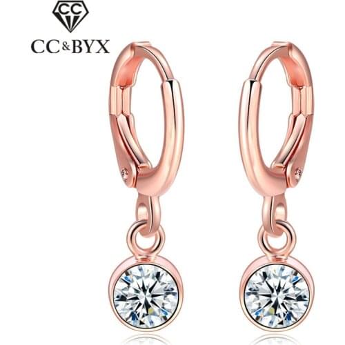 CC Simple Clip Earrings For Women Cubic Zirconia Fashion Jewelry Bridal Wedding Engagement Earring Classic Brincos CCE589