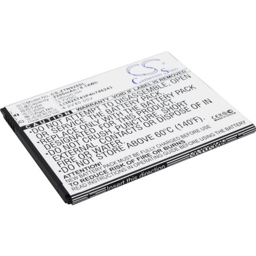 CS 2200mAh / 8.14Wh battery for ZTE N928, N928Dt, N928St Li3825T43P3H746243, Li3825T43P4h746243