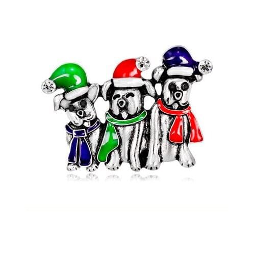 Three Dogs Enamel Retro Brooches Pins Pendant Badge Decorated Pins Jewelry Cartoon Cute Brooches For Men And Women Fashion Gifts