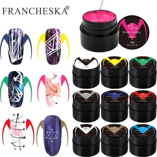 SAVILAND 11 Colors Spider Wire Drawing Nail Gel Lacquer Color Changing Wire Line UV Painted Glue Nail Polish Spider Gel TSLM2