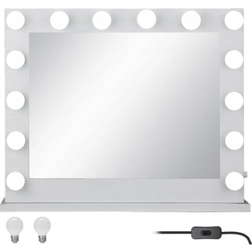 Hollywood Lighted Makeup Vanity Mirror with Lights + 16 LED Dimmable Bulbs