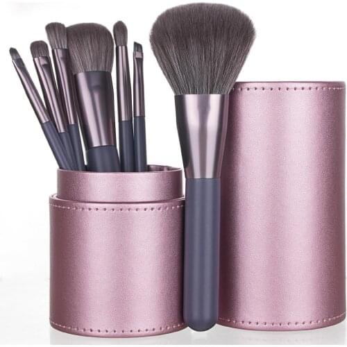 New 7 Professional Makeup Brush Portable Mini Set Brush Loose Powder Blush Eyebrow Brush Eye Lip Brush Beauty Makeup Tool