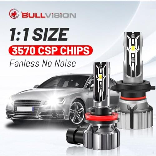 H8 LED Headlights 16000LM CSP LED H4 H11 H7 H9 9005 9006 HB3 HB4 1:1 Halogen Light Auto Fog Lights Fanless Plug&Play Headlights