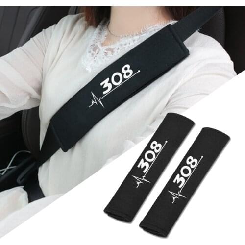 2Pcs/Set Cotton Shoulder Belt Safety Belt For Peugeot 308 Seatbelt Cover Protector Cover Car Style Accessories
