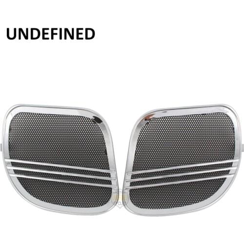 Chrome Motorbike Parts Tri-Line Speaker Grills Cover Trim Mesh For Harley Road Glide FLTRX 2015 2016 2017 2018 UNDEFINED