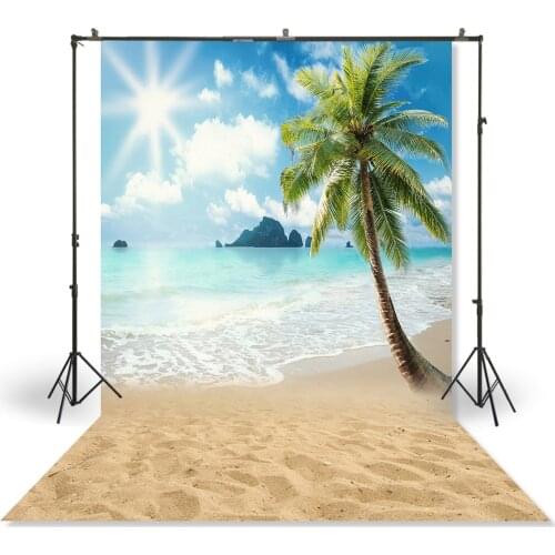 HUAYI Photography Backdrop Newborns Baby Birthday Studio Photo Background Seaside Beach Coconut Tree Photo Backdrops XT-5856