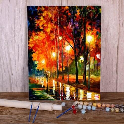 Oil Painting Style The Night DIY Paint By Numbers Set Oil Paints 50*70 Boards By Numbers Decorative Paintings Handicraft