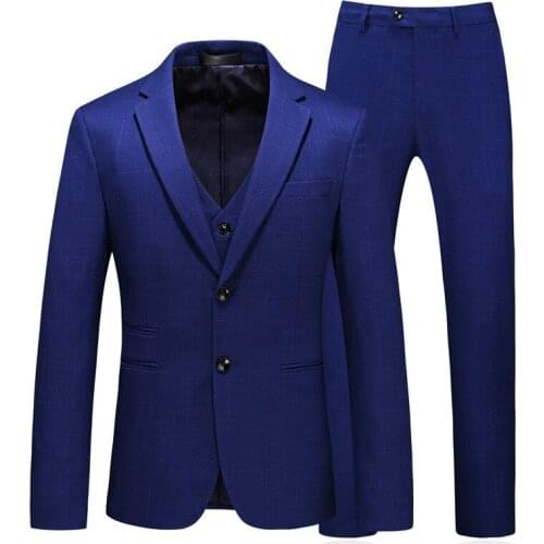Costume homme mens suits 3-piece blazer pants vest mens business casual professional wear wedding formal dress мужские костюмы