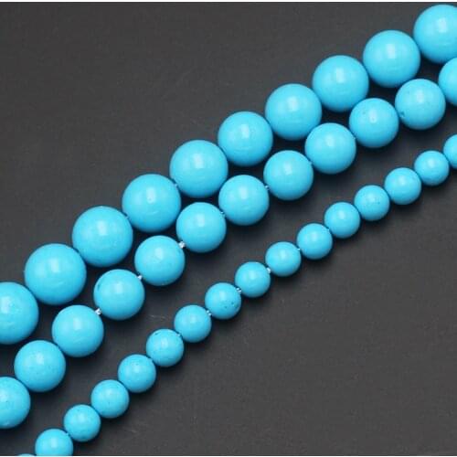 6,8,10mm Blue Turquoises Round stone Beads 15inch, For DIY Jewelry Making, pendant,necklace