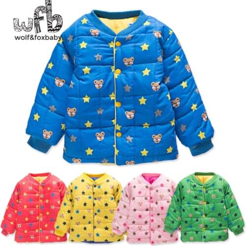 Retail 1-4years jacket down-like cotton-padded baby stand-collar kids infants clothes clothing spring fall autumn winter
