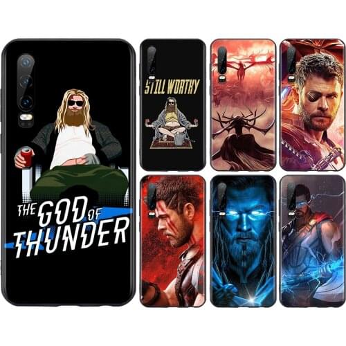 Avengers Thor For Huawei P50 P40 P30 P20 P10 P9 P8 Lite E Pro Plus Lite Mini 2019 2017 Black Soft Phone Case