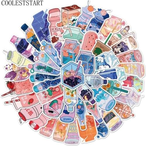 10/50Pcs/pack Cute Cartoon Drink Stickers For Notebook Stationery Scrapbooking Laptop Phone DIY Toy INS Style Aesthetic Sticker