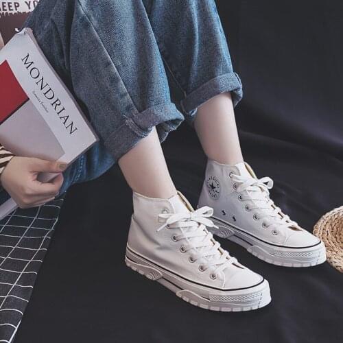 2020 new womens spring and autumn fashion trend vulcanized shoes with color matching college style womens canvas shoes U26-07