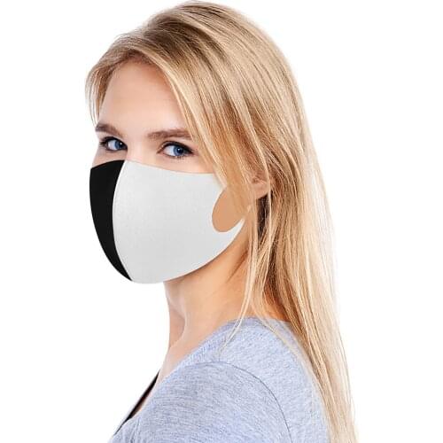 Half Black Half White Cool Mask 3D Designed Mask Washable Reusable Face Mask Adult Face Cover Cloth Mask Earloop Bandage Masques