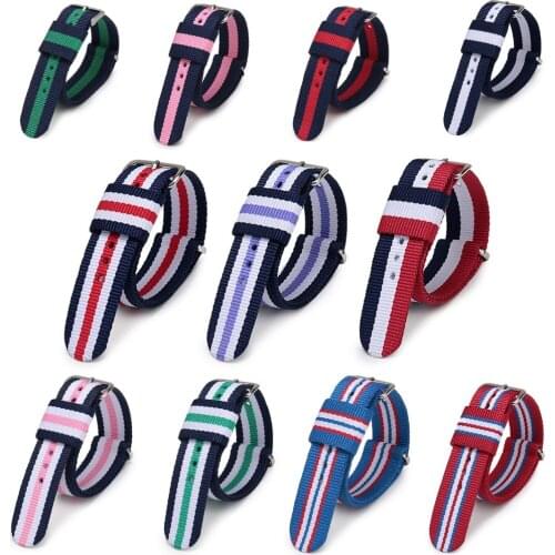 Luxury 14mm 18mm 20mm Watchband Nylon Canvas Watch Bands Replace Strap Belt For Nato James Bond 007 Military D*W Army Sport Band