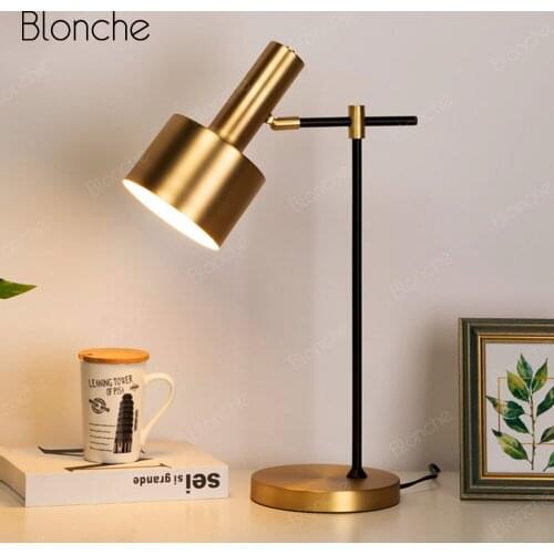 Nordic Simple Desk Light Rotatable LED Table Lamp Modern Indoor Bedside Lamp for Study Bedroom Living Room E27 Lighting Fixtures