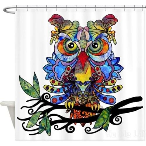 Wild Owl Design Waterproof Shower Curtain Bathroom Decor
