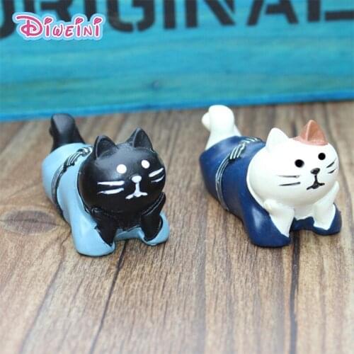 Japan Cloth Decole Cat Animal Model Miniature Figurine Fairy home Garden Wedding action Figures Doll Decoration Girl toy gift
