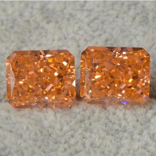 Sale 10x12mm 8A Lab Created Yellow Pink Color Change Gems Crushed Ice Lighter Diamond Radiant Cut Octangle Shape Morganite Stone