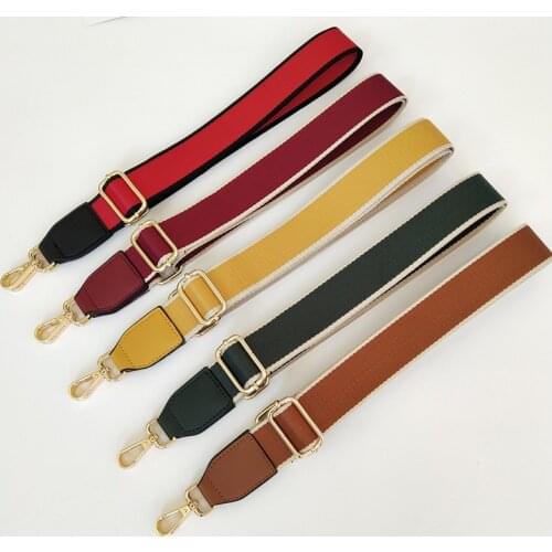 Womens Bag Shoulder Straps Accessories Cross-Body Ethnic Style Contrast Color Webbing Lengthened