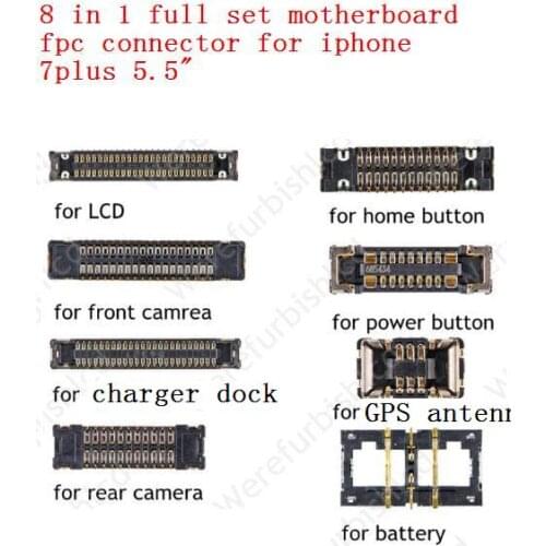 10set/lot full set motherboa fpc connector for iPhone 7p 7plus 5.5" LCD touch camera charger power volume home button connectors