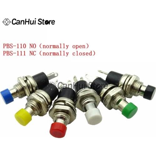 10Pcs PBS-110 -111 7MM Momentary Push Button Switch Press The Reset Switch ON OFF Button Micro Switch Normally Open closed NO/NC