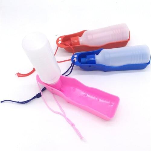 250ml/500ml Pet Dog Water Bottle Plastic Portable Water Bottle Pets Outdoor Travel Drinking Water Feeder Bowl Foldable