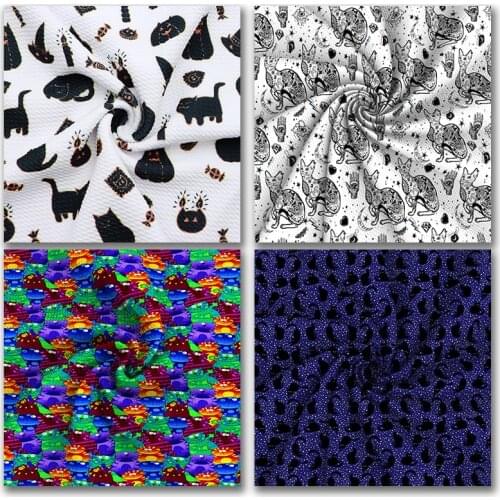 50*145cm Patchwork Cat Printed Bullet Textured Liverpool Fabric Sewing Quilting Fabrics Needlework Material DIY Handmade