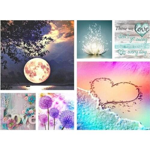 5D DIY Full Diamond Painting Cross Stitch Kit Cartoon Character Princess Girl Moon Portrait Diamond Mosaic Picture Decor Gift