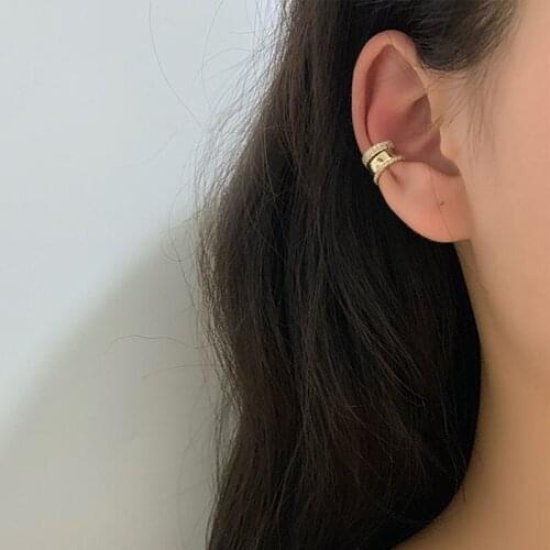 Charms Punk Metal Circle Earcuff Women Men Hiphop Fake Piercing Clip on Earrings Earcuff Set Aesthetic Jewelry 3pcs/sets