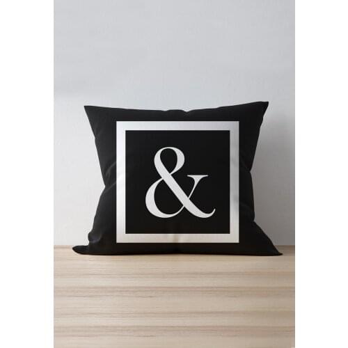 Harfli Kırlent Yastık Kılıfı - & Harfi - 43x43 Cm