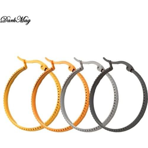 DarkMag Fashion Round Hoop Earrings for Women Vintage Gold Color Wedding Party Statement Geometric Earrings Jewelry brinco Gift