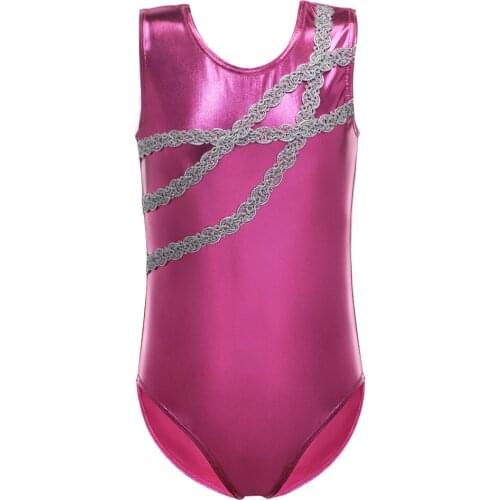 Girls Gymanstic Leotard Sleeveless Leotards Ballet Tutu Costumes Gymnastics Leotards Practice Dancewear for Child Kid 2-10Y